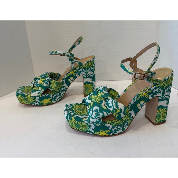 NWT Antonio Melani Mya Royal Palm Print Braided Platform Dress Sandals Sz 9.5M - Picture 2 of 13